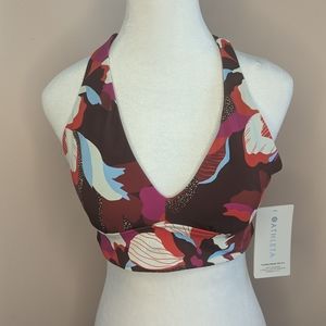 Athleta Plunge Bikini Top in Hero Bloom Decadent Chocolate